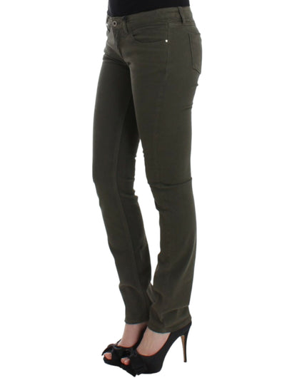 Jeans firmati Costume National Chic verde gamba sottile