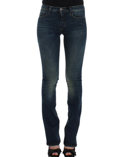 Jeans firmati Costume National Chic blu a gamba dritta