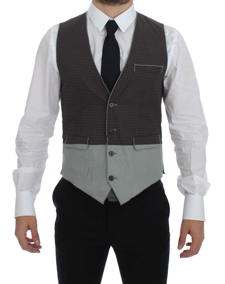 Dolce &amp; Gabbana Elegante gilet in cotone grigio