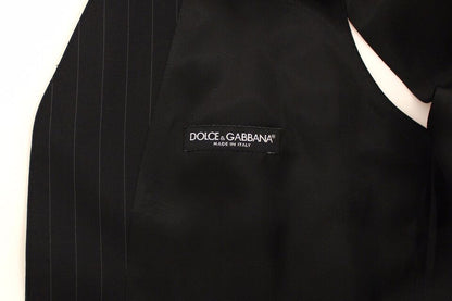 Dolce &amp; Gabbana Gilet elegante in lana e seta a righe nere