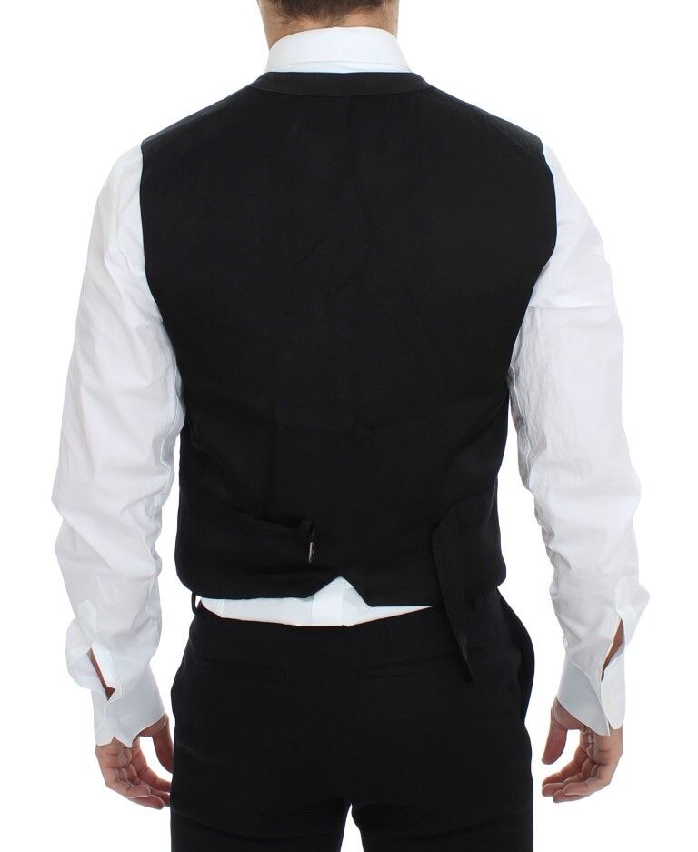 Dolce &amp; Gabbana Elegante gilet in misto cotone nero