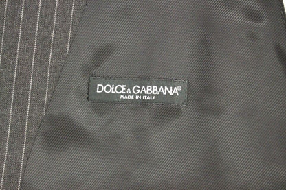 Dolce &amp; Gabbana Элегантный серый шерстяной жилет в полоску