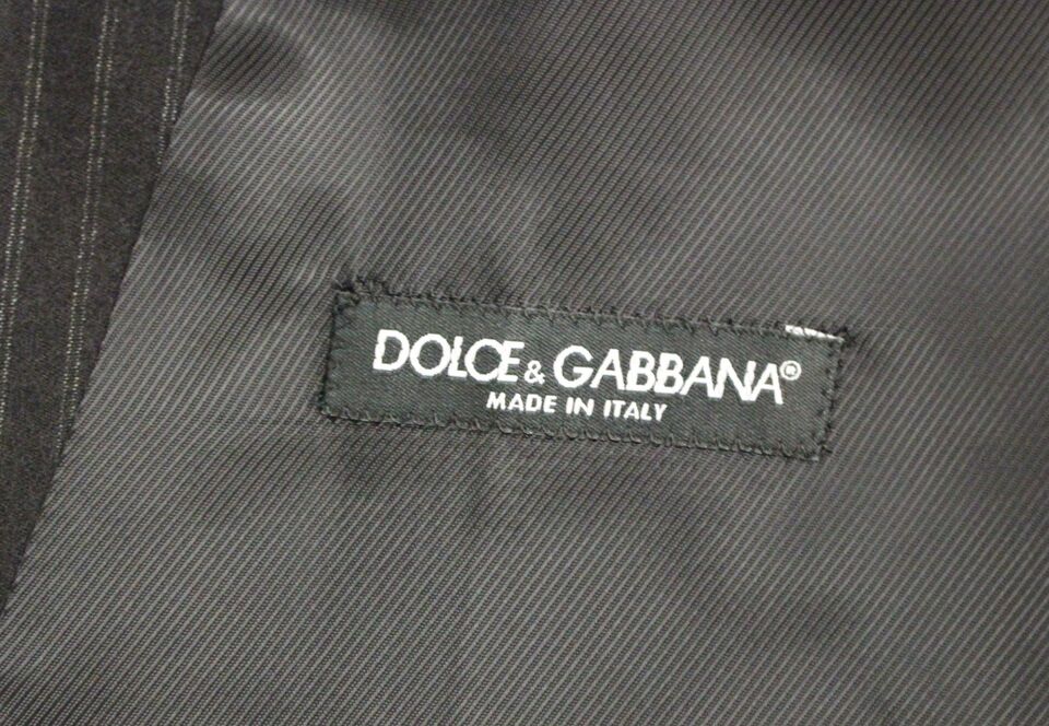 Dolce &amp; Gabbana Gilet elegante in lana a righe nere