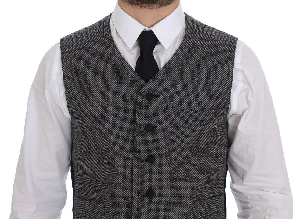 Dolce &amp; Gabbana Elegante gilet monopetto grigio