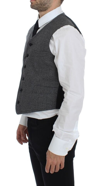 Dolce &amp; Gabbana Elegante gilet monopetto grigio