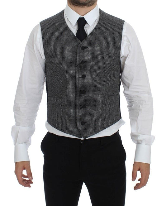 Dolce &amp; Gabbana Elegante gilet monopetto grigio