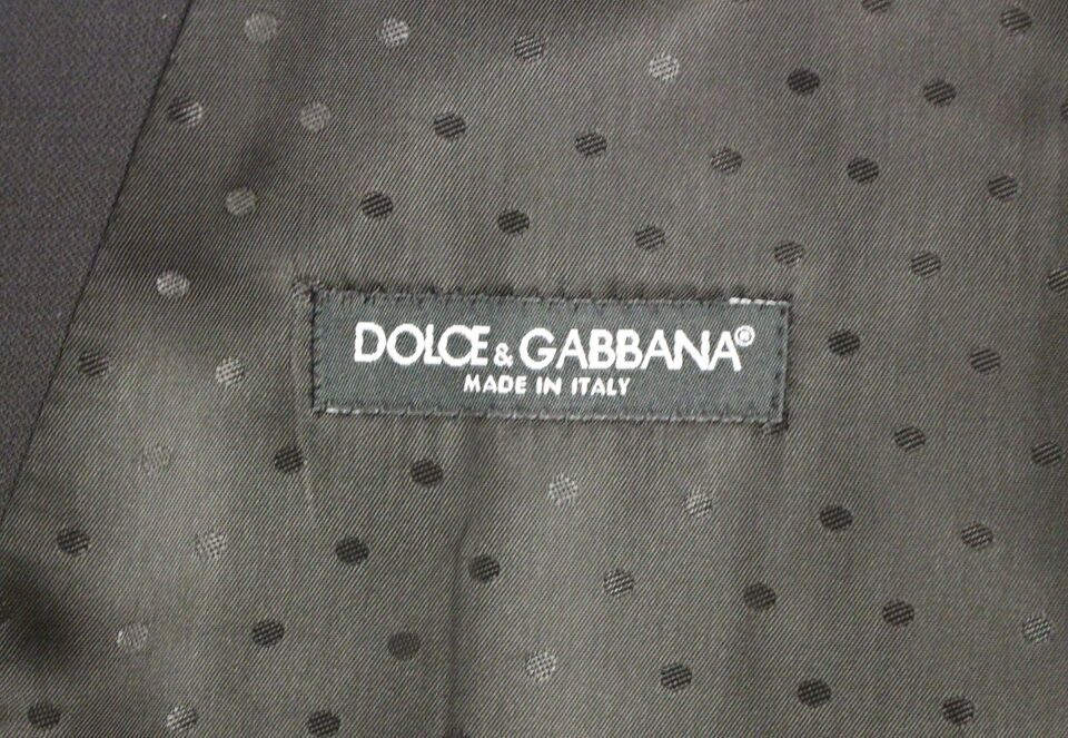 Dolce &amp; Gabbana Элегантное черное шерстяное шелковое платье-жилет