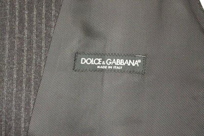 Dolce &amp; Gabbana Элегантный серый шерстяной жилет в полоску