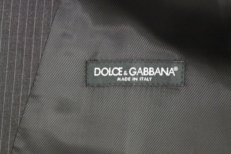 Dolce &amp; Gabbana Элегантное серое платье-жилет в полоску