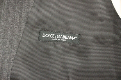 Dolce &amp; Gabbana Элегантный серый шерстяной жилет в полоску