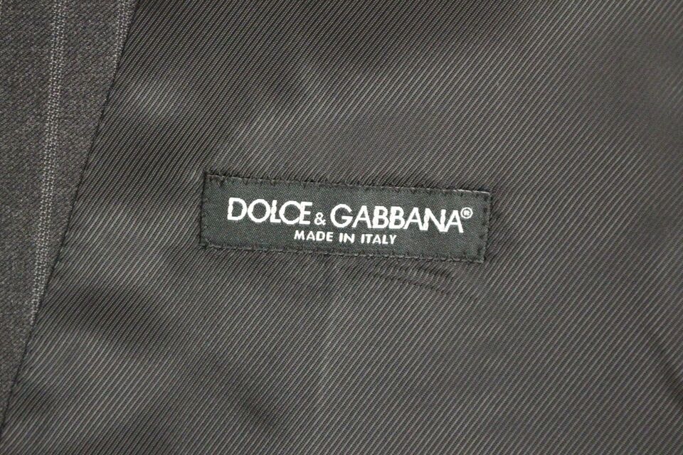 Dolce &amp; Gabbana Gilet elegante in lana a righe grigie