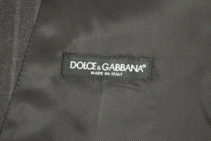 Dolce &amp; Gabbana Элегантный серый шерстяной жилет в полоску