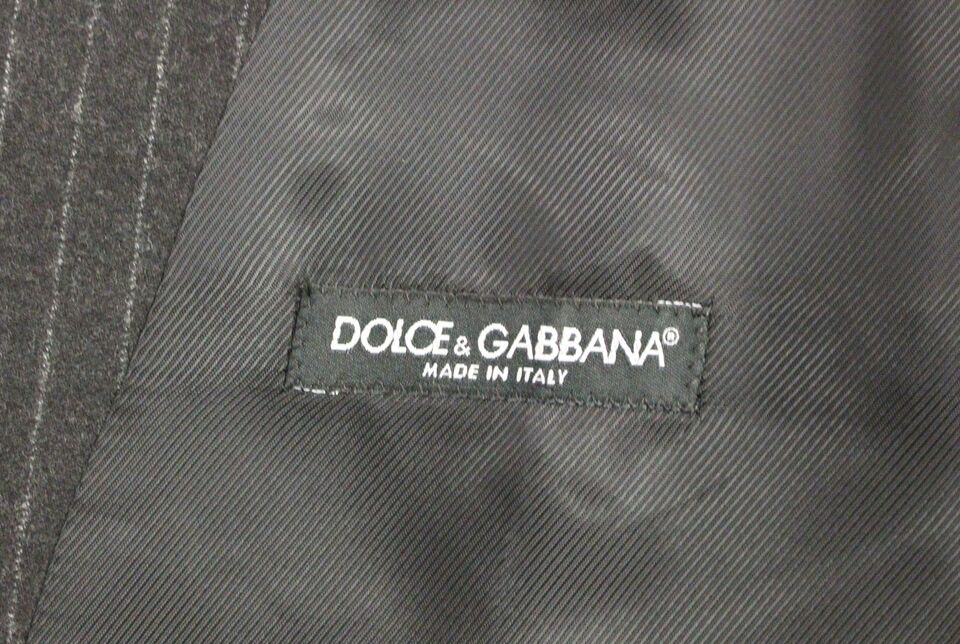 Dolce &amp; Gabbana Elegante gilet in lana a righe grigie