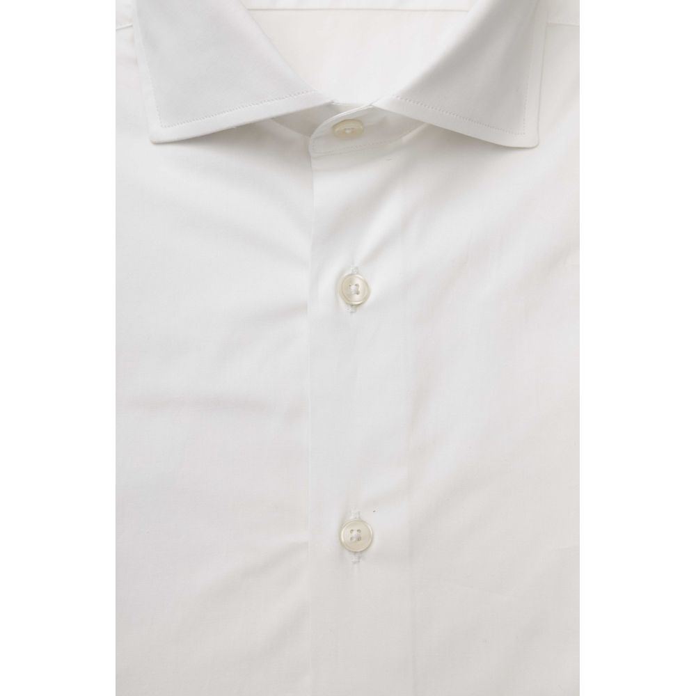 Bagutta White Cotton Men's Slim Shirt