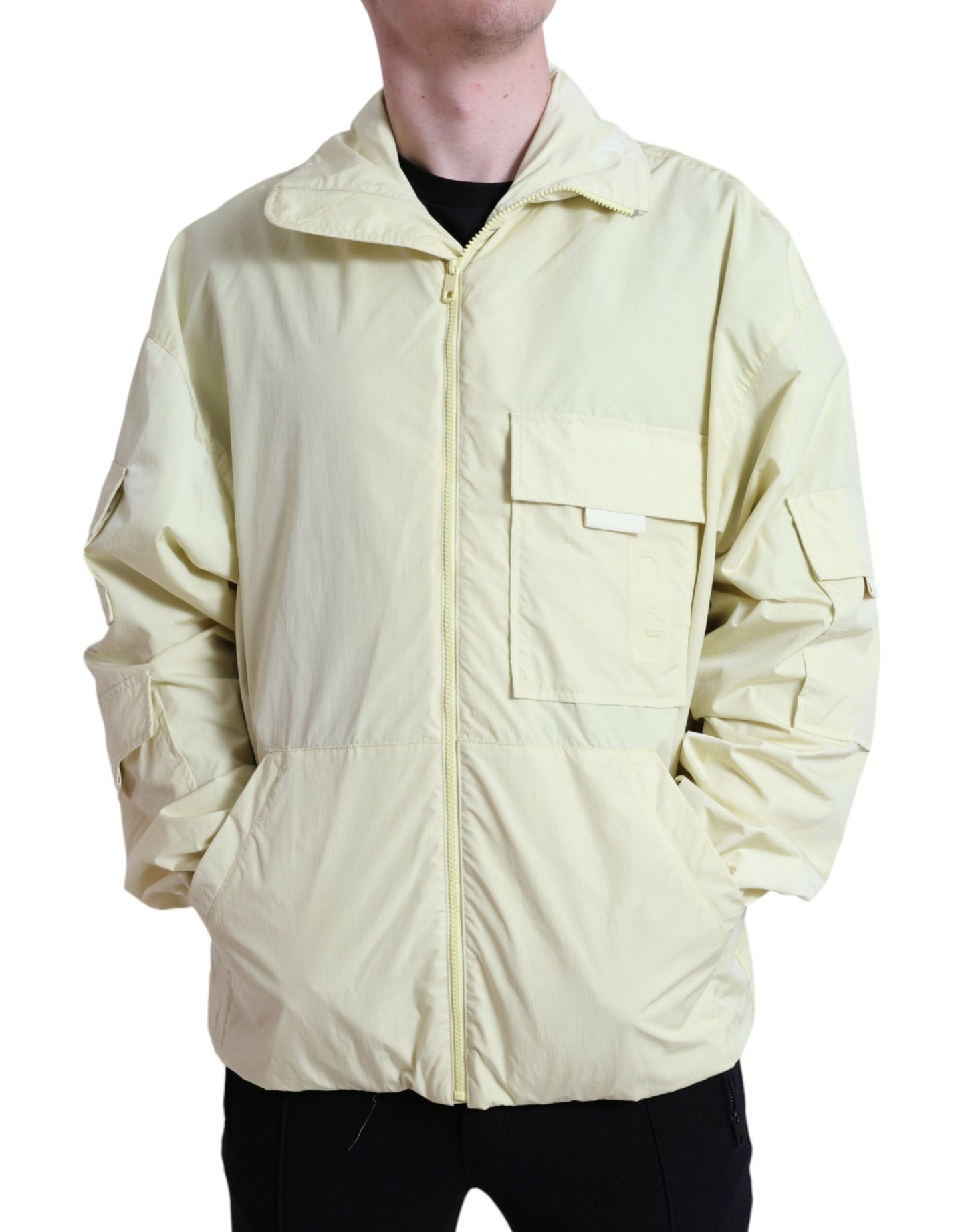 Dolce & Gabbana Elegant Yellow Windbreaker Jacket