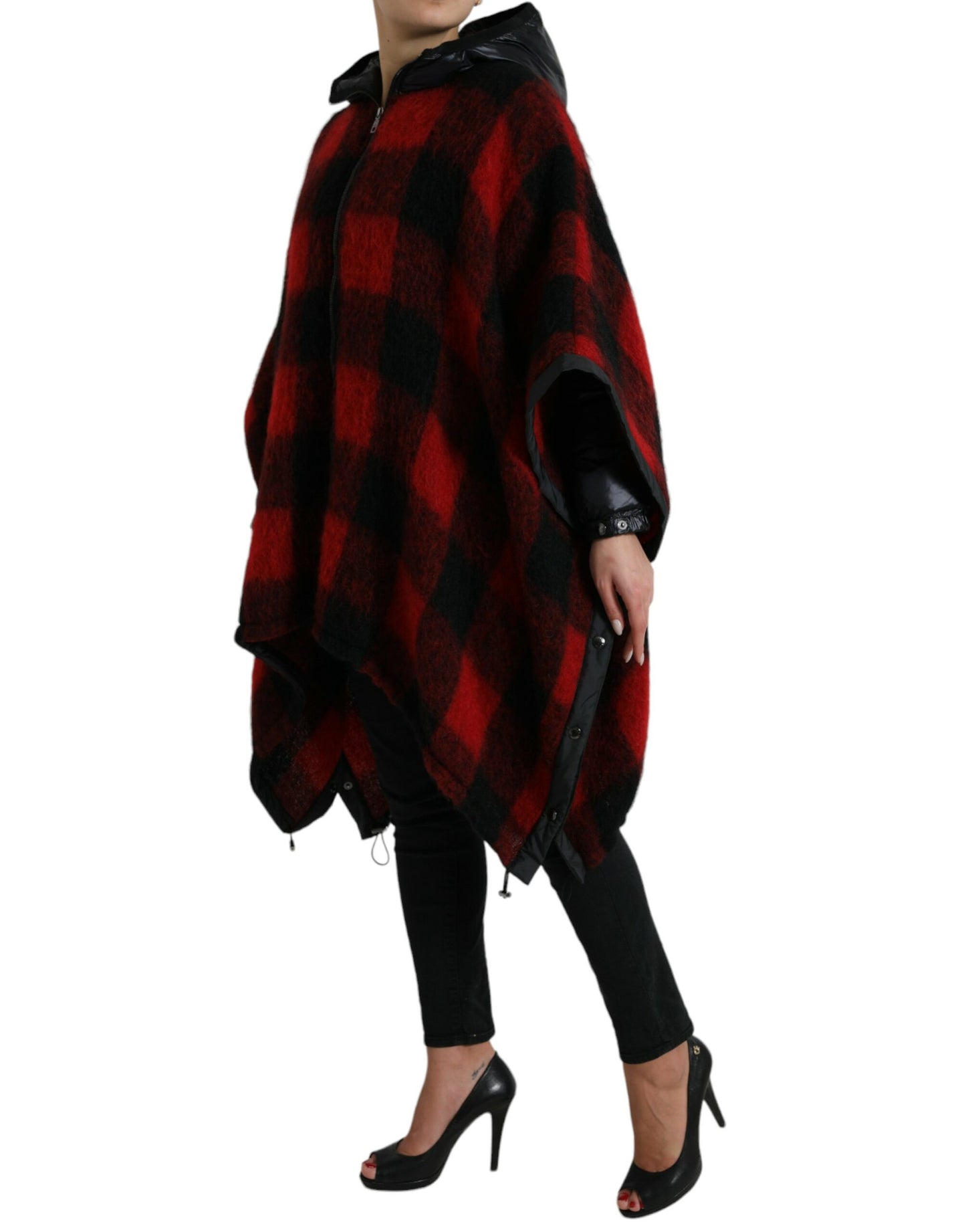 Dolce & Gabbana Elegant Buffalo Check Poncho Jacket