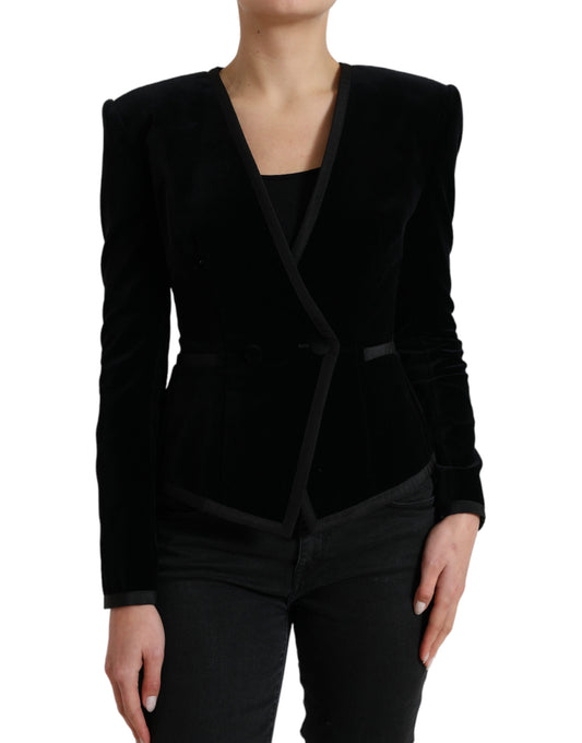 Dolce &amp; Gabbana Elegante Blazer Doppiopetto in Cotone-Seta