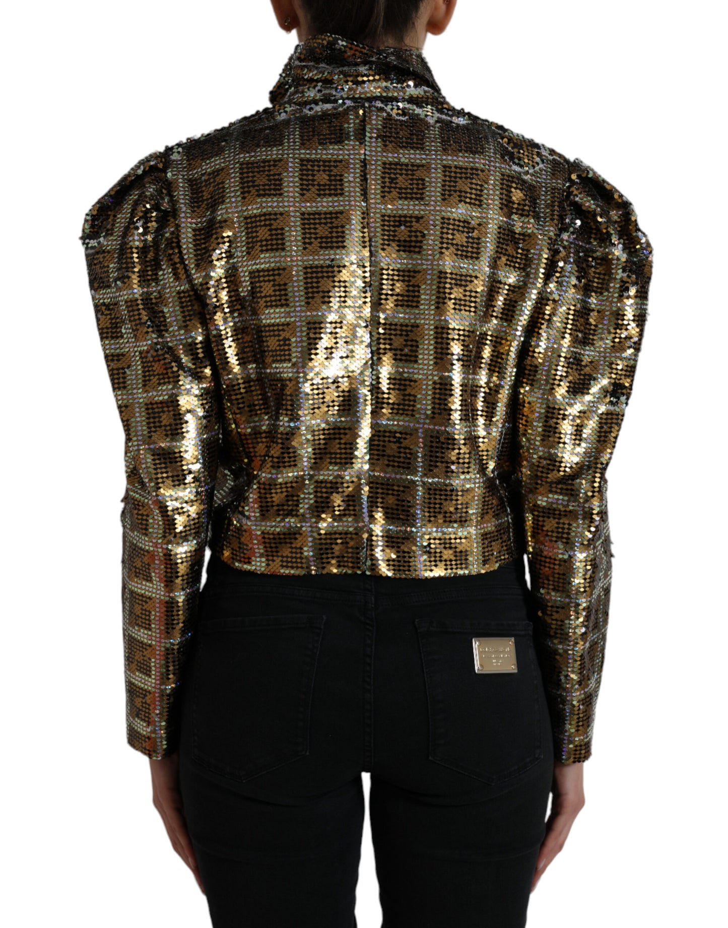 Giacca corta con paillettes multicolor Dolce &amp; Gabbana