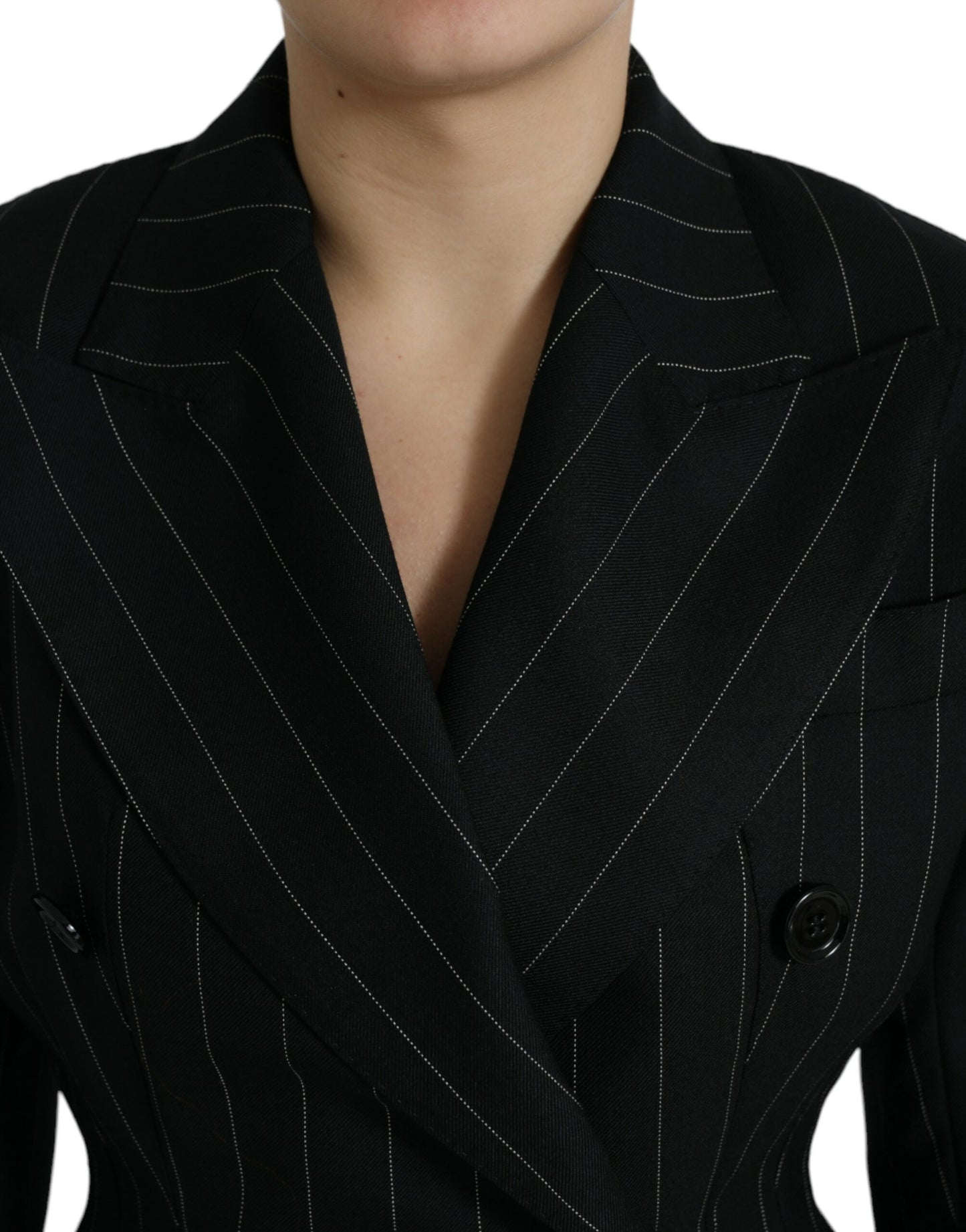 Dolce &amp; Gabbana Blazer Elegante in Lana Vergine a Righe