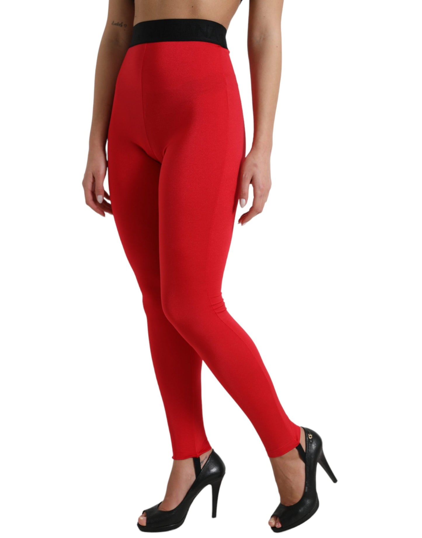 Dolce &amp; Gabbana Leggings rossi eleganti a vita alta