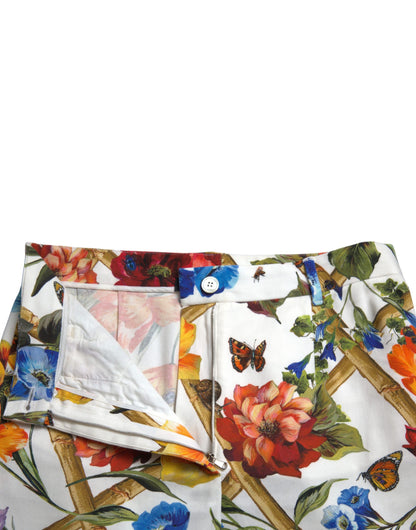 Pantaloni moda corti a vita alta floreali Dolce &amp; Gabbana