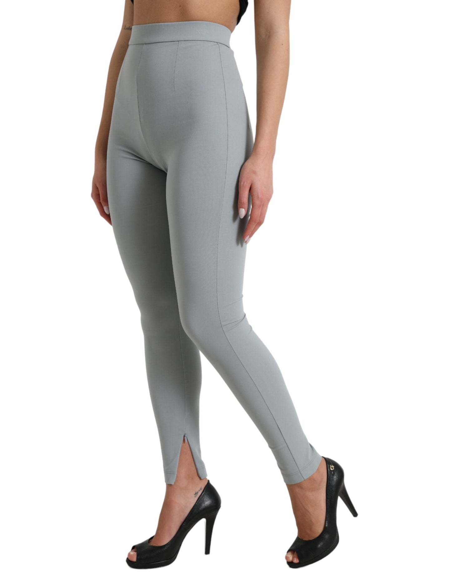 Dolce &amp; Gabbana eleganti leggings a vita alta in grigio