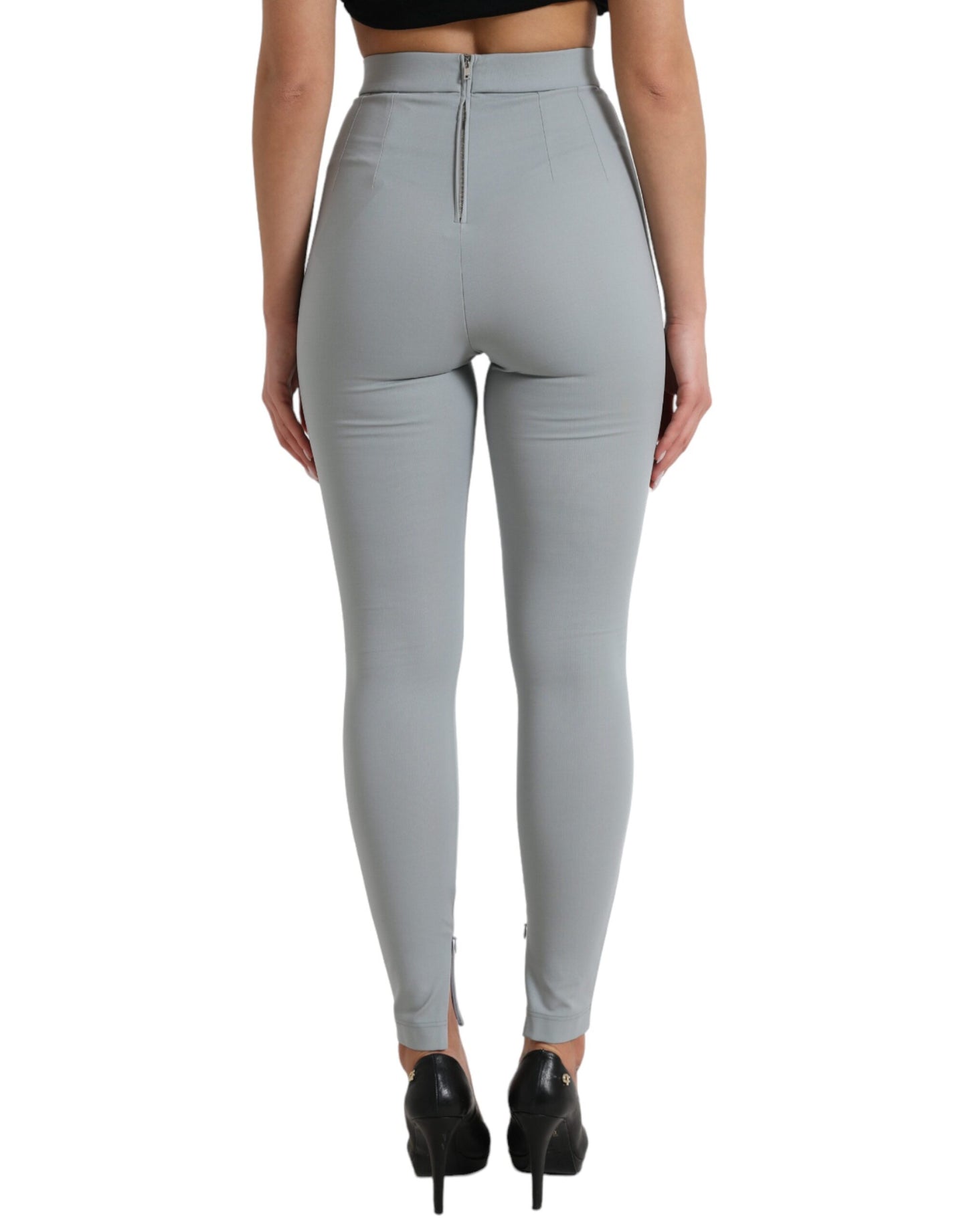 Dolce &amp; Gabbana eleganti leggings a vita alta in grigio