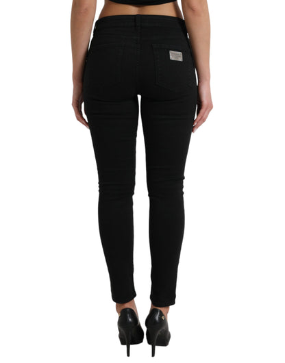 Dolce &amp; Gabbana Jeans skinny neri eleganti a vita media