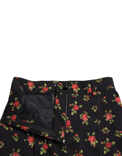 Dolce &amp; Gabbana Pantaloni eleganti affusolati floreali a vita alta