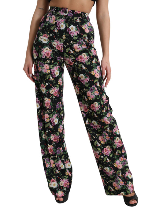 Pantaloni larghi a vita alta floreali Dolce &amp; Gabbana