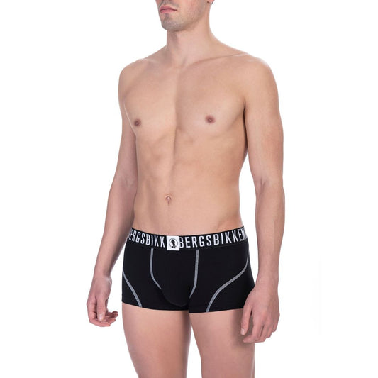 Bikkembergs Confezione da boxer intimo da uomo in cotone nero