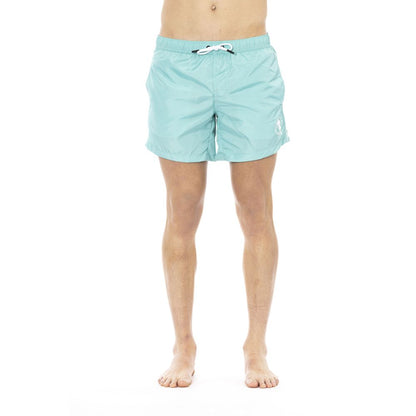 Bikkembergs Pantaloncini da bagno da uomo in poliestere azzurro chiaro