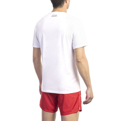 T-shirt da uomo in cotone bianco Bikkembergs