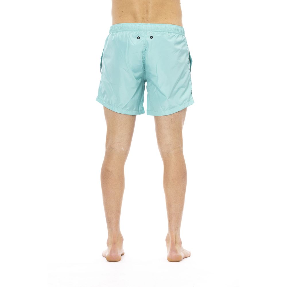 Bikkembergs Pantaloncini da bagno da uomo in poliestere azzurro chiaro