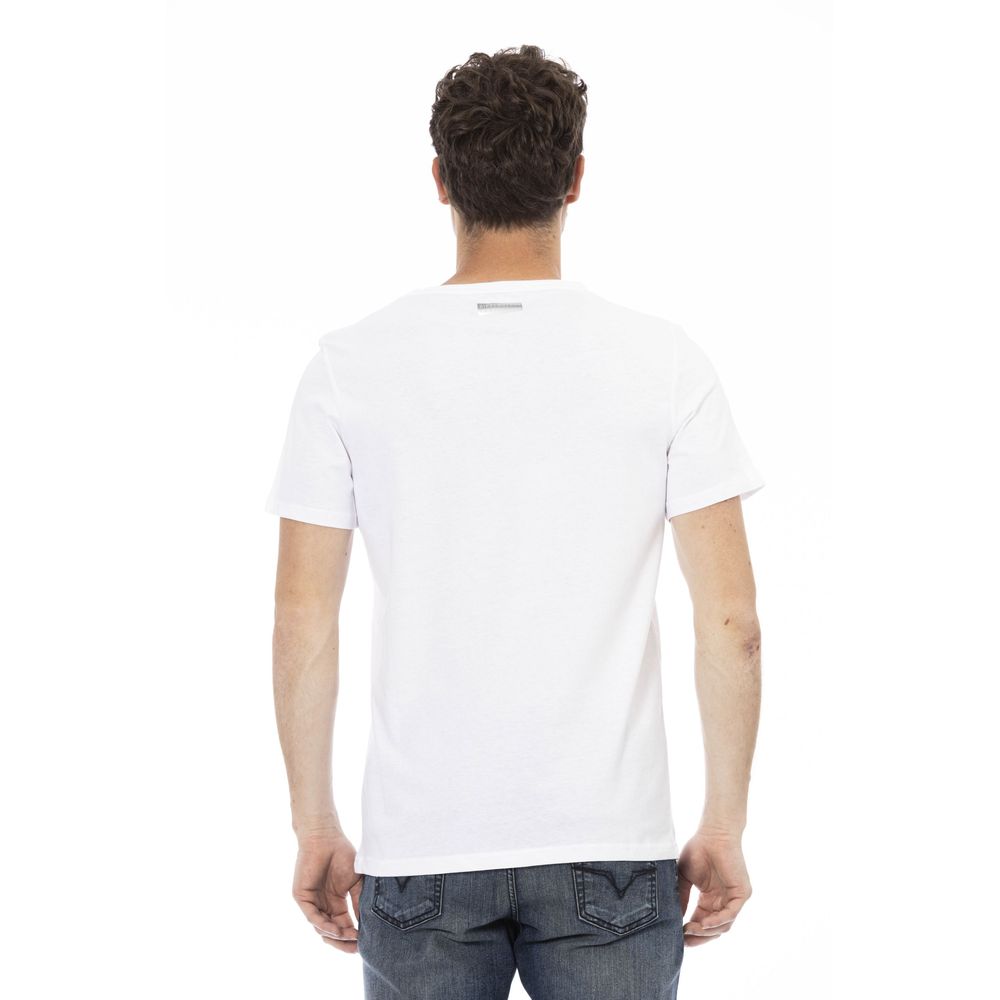 T-shirt da uomo in cotone bianco Bikkembergs