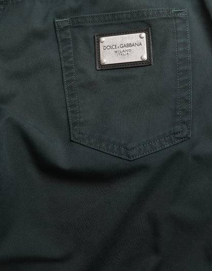 Элегантные зеленые хлопковые джинсы скинни Dolce &amp; Gabbana