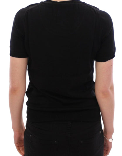 Dolce &amp; Gabbana T-shirt girocollo elegante in cotone nero