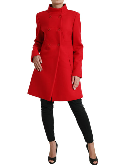 Liu Jo Cappotto lungo doppiopetto rosso elegante