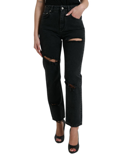 Dolce &amp; Gabbana Jeans eleganti elasticizzati neri a vita alta