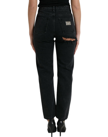 Dolce &amp; Gabbana Jeans eleganti elasticizzati neri a vita alta