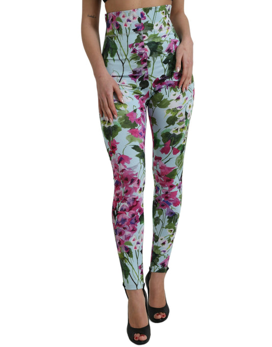 Pantaloni leggings eleganti a vita alta floreali Dolce &amp; Gabbana