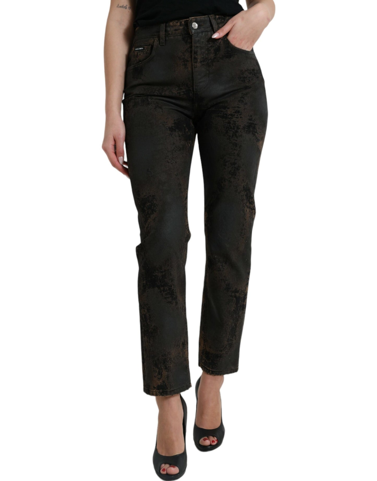 Jeans elasticizzati a vita media Dolce &amp; Gabbana Chic Boyfriend