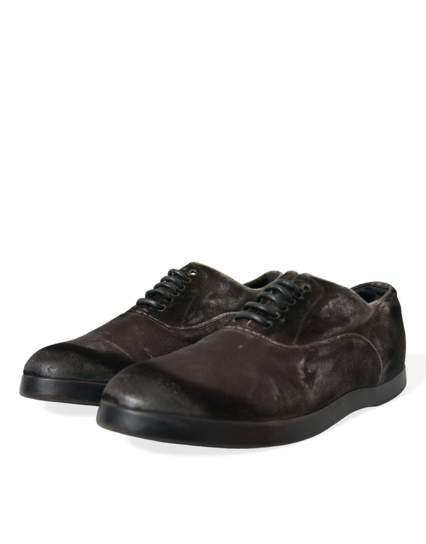 Dolce &amp; Gabbana eleganti scarpe stringate Oxford in velluto marrone