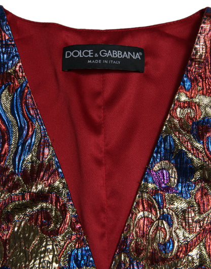 Gilet Gilet Jacquard con Stampa Floreale Multicolor Dolce &amp; Gabbana