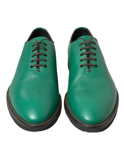 Dolce &amp; Gabbana eleganti scarpe eleganti Oxford in pelle verde