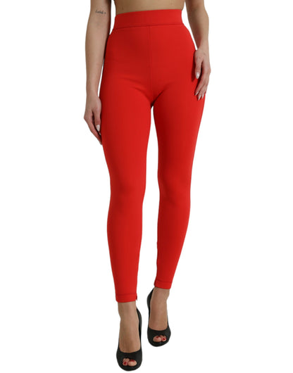 Dolce &amp; Gabbana Leggings rossi eleganti a vita alta