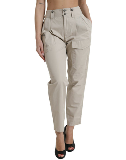 Pantaloni moda affusolati a vita alta Dolce &amp; Gabbana - Beige