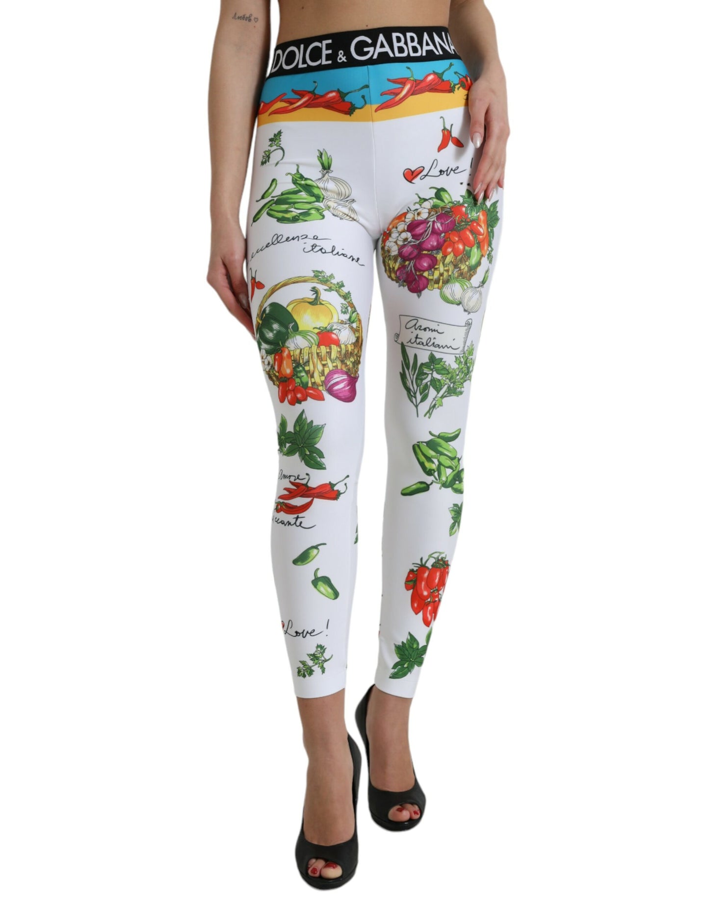 Dolce &amp; Gabbana Leggings eleganti stampati a vita alta