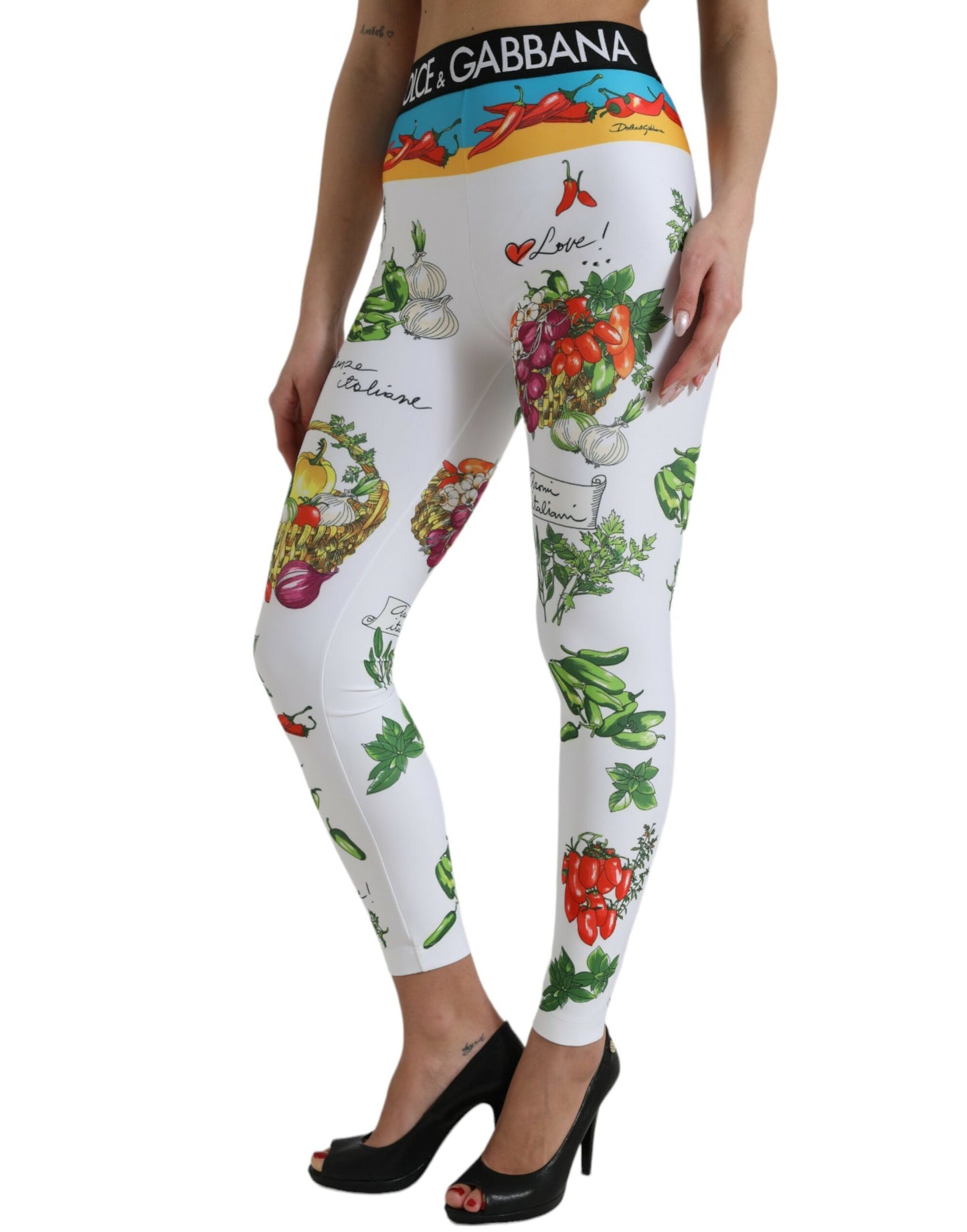 Dolce &amp; Gabbana Leggings eleganti stampati a vita alta