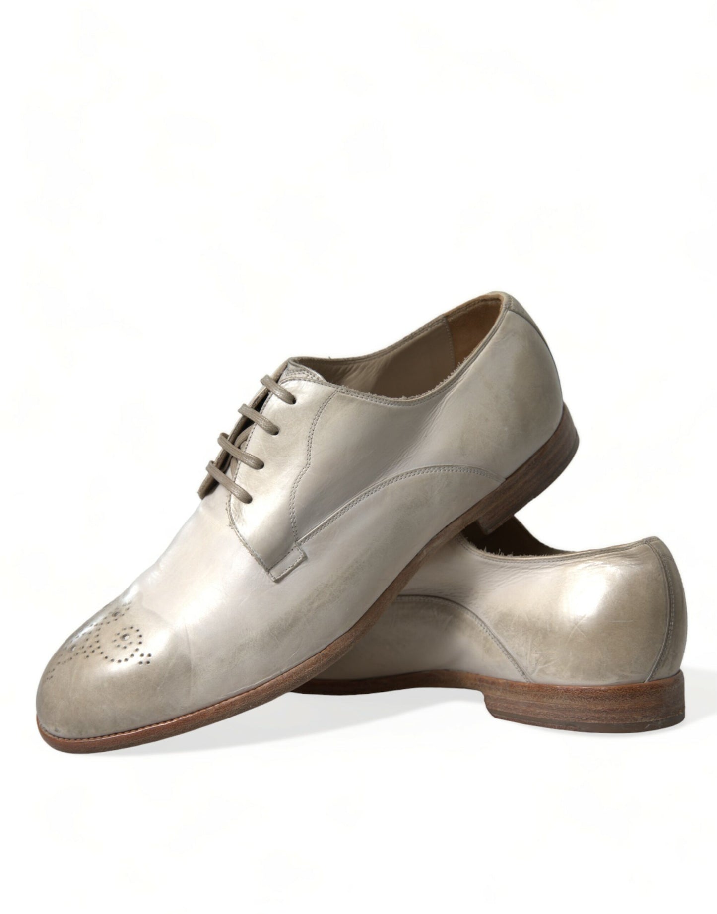 Dolce &amp; Gabbana Scarpe Derby Eleganti in Vitello Bianco